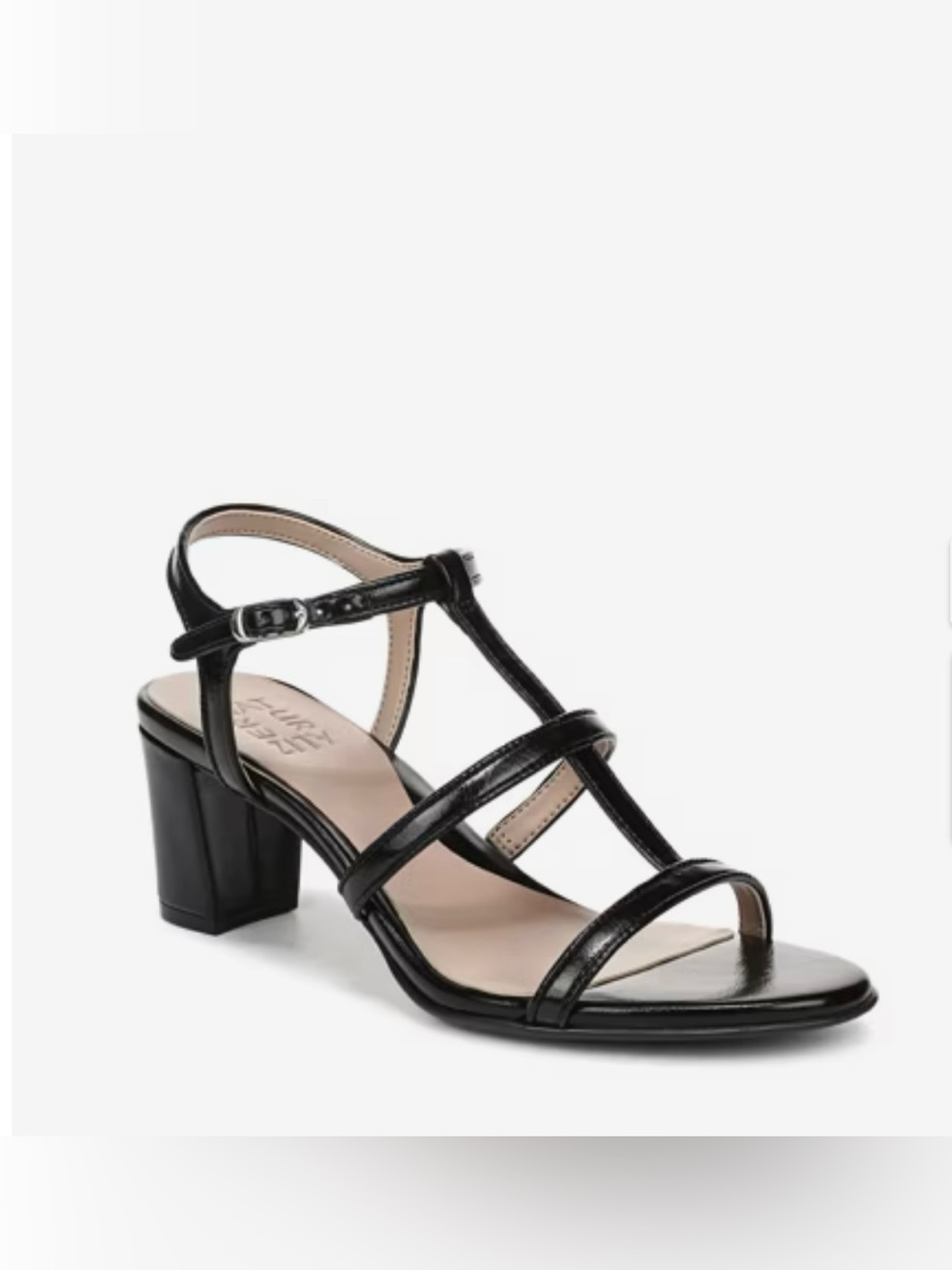 NWT Naturalizer Black Strappy Block Heel Sandals